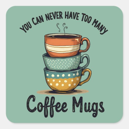 koffieliefhebber Rustic Café Esthetische Kunst Vierkante Sticker (Voorkant)