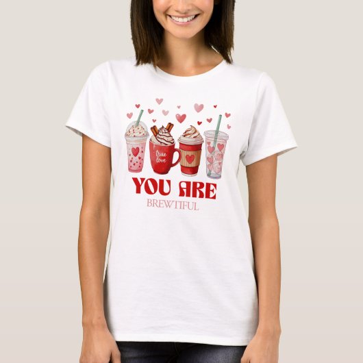 Koffieliefhebber Valentijnsdag T-shirt (Voorkant)