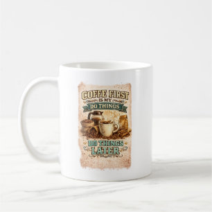 Koffieliefhebber Vintage Typografie Ontwerp Koffiemok
