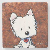 Koffieliefhebber Westie Stone Onderzetter (Voorkant)