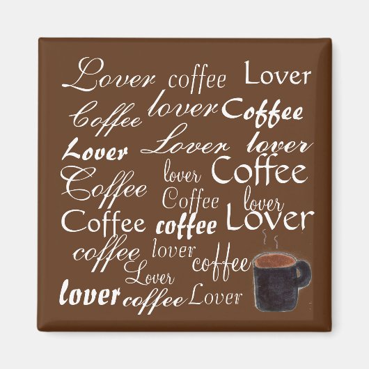 Koffieliefhebber woorden magneet (Voorkant)