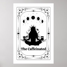 Koffieliefhebber Yoga Tarot Kaart Zodiac Astrologi Poster