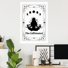 Koffieliefhebber Yoga Tarotkaart Zodiac Astrologie Poster