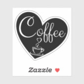 Koffieliefhebber - Zwarte Hart Liefde Sticker (Vel)