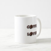 Koffieliefhebberdesign met echte bonen koffiemok (Voorkant rechts)