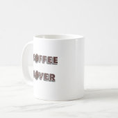 Koffieliefhebberdesign met echte bonen koffiemok (Voorkant links)