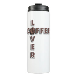 Koffieliefhebberdesign met echte boon thermosbeker