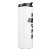 Koffieliefhebberdesign met echte boon thermosbeker (Gedraaid links)