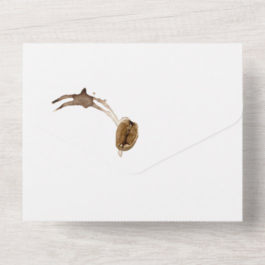 Koffieliefhebbers allemaal in één bruiloft uitnodi all in one uitnodiging (Achterkant)