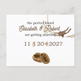 Koffieliefhebbers bewaren de datum aankondigingskaart