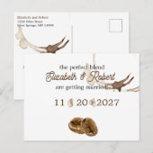 Koffieliefhebbers bewaren de datum aankondigingskaart (Voorkant / Achterkant)