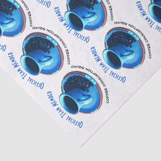 Koffieliefhebbers Blue Cup en schotel Herhaal Patr Tissuepapier (Detail)