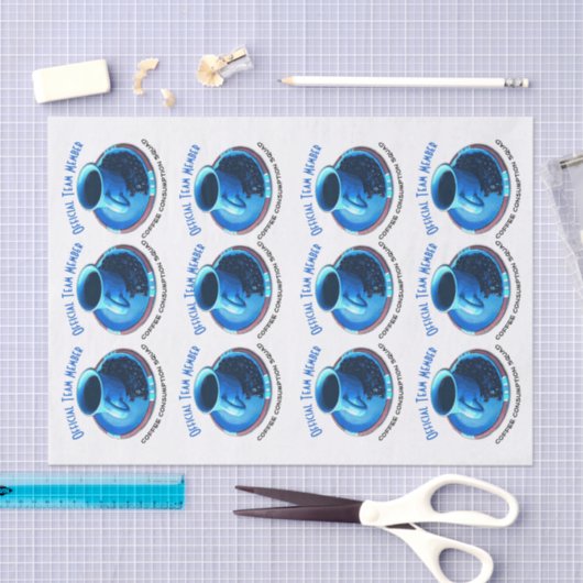 Koffieliefhebbers Blue Cup en schotel Herhaal Patr Tissuepapier (Craft)