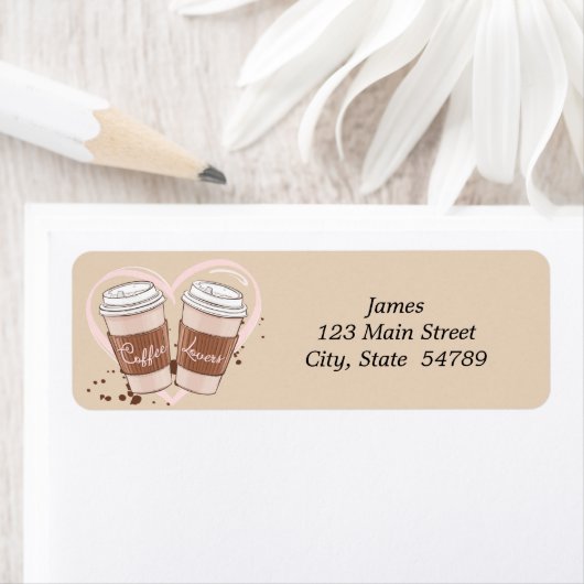 Koffieliefhebbers Cafeïne retour adreslabels Etiket (Insitu)