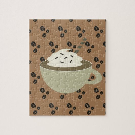 Koffieliefhebbers Cappuccino Koffieboon Beker Legpuzzel (Verticaal)
