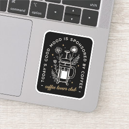 Koffieliefhebbers club grappige citaten sticker