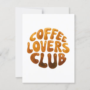 Koffieliefhebbers Club Muurkunst, Whimsical Typogr Briefkaart