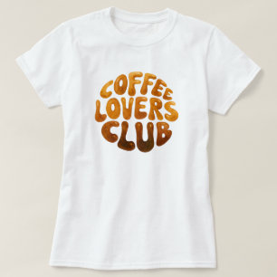 Koffieliefhebbers Club Wall Art, grillige typograf T-shirt
