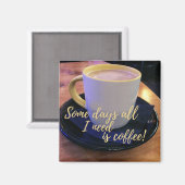 Koffieliefhebbers Cup en schotel Foto Magneet (Voorkant / Achterkant)