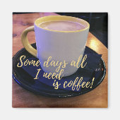 Koffieliefhebbers Cup en schotel Foto Magneet (Voorkant)