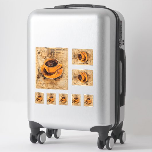 Koffieliefhebbers cup sticker (Koffer)