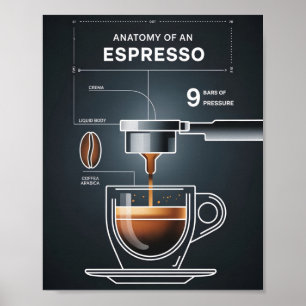 Koffieliefhebbers Espresso Gids voor Keuken Decor Poster