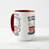 Koffieliefhebbers Funny Coffee Mok voor Workaholic (Voorkant links)