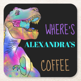 Koffieliefhebbers Grappige Dinosaurus citaat Kartonnen Onderzetters