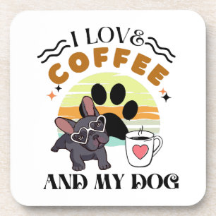 Koffieliefhebbers - Ik hou van koffie en mijn hond Bier Onderzetter