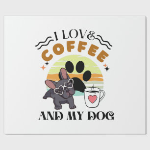 Koffieliefhebbers - Ik hou van koffie en mijn hond Cadeaupapier