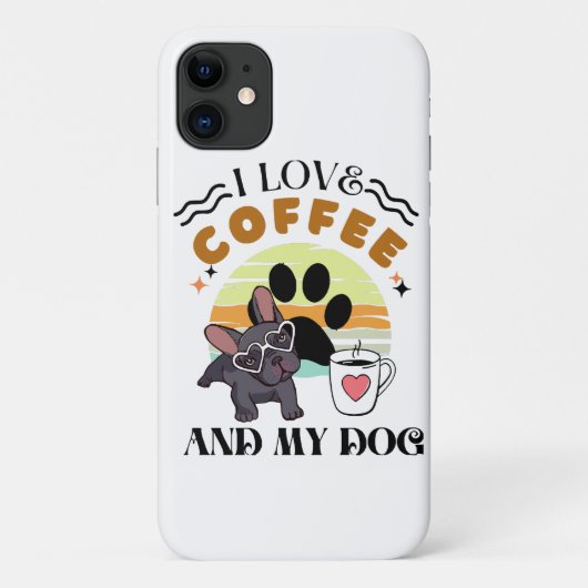 Koffieliefhebbers - Ik hou van koffie en mijn hond Case-Mate iPhone Case (Achterkant)
