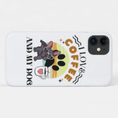 Koffieliefhebbers - Ik hou van koffie en mijn hond Case-Mate iPhone Case (Achterkant (horizontaal))