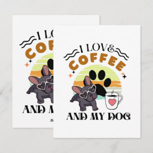Koffieliefhebbers - Ik hou van koffie en mijn hond Feestdagenkaart