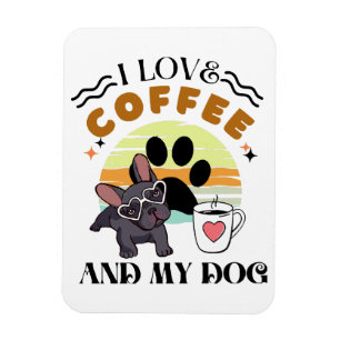Koffieliefhebbers - Ik hou van koffie en mijn hond Magneet