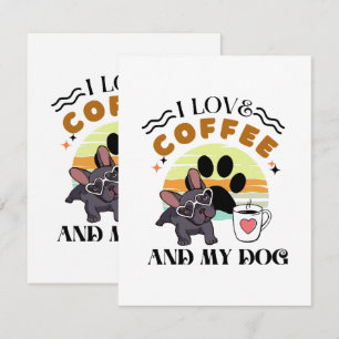 Koffieliefhebbers - Ik hou van koffie en mijn hond RSVP Kaartje