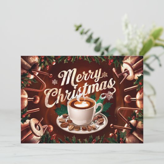 Koffieliefhebbers Kerst Kaart #12 (Staand voorkant)