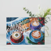 Koffieliefhebbers Kerst Kaart #6 (Staand voorkant)