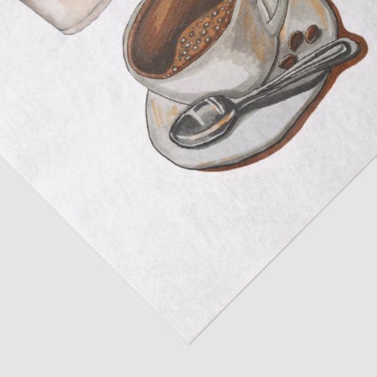 Koffieliefhebbers Latte Cappuccino Decoupage Paper Tissuepapier (Detail)