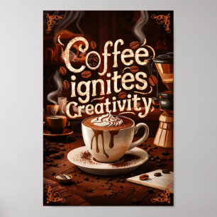 Koffieliefhebbers Motivatie citaten van creativite Poster