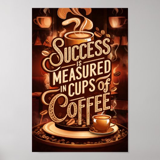 Koffieliefhebbers Motivatie citaten van succes Poster (Voorkant)