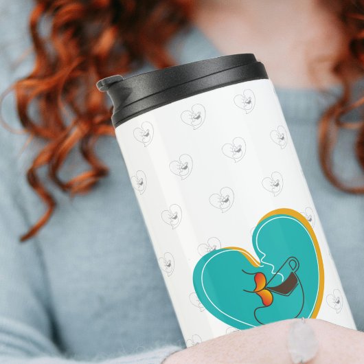 Koffieliefhebbers muackS-Bewerkbare tekst Thermosbeker