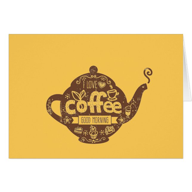 Koffieliefhebbers  retro café kunst Ik hou van kof (Voorkant Horizontaal)