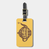 Koffieliefhebbers retro café kunst Ik hou van kof Bagagelabel (Voorkant verticaal)