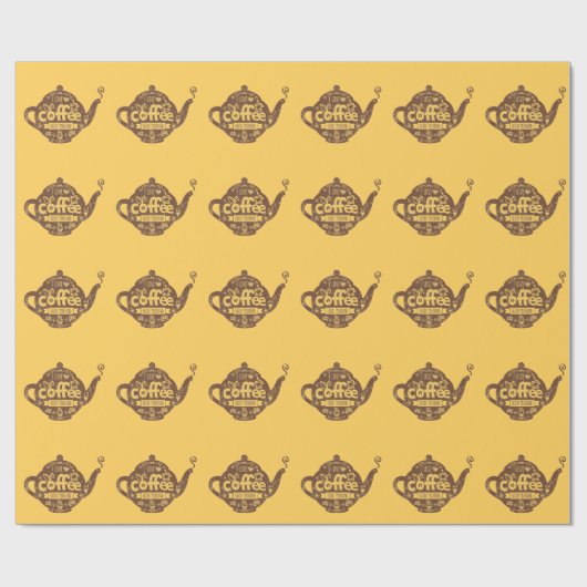 Koffieliefhebbers  retro café kunst Ik hou van kof Cadeaupapier (Vlak)