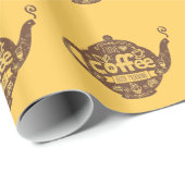 Koffieliefhebbers retro café kunst Ik hou van kof Cadeaupapier (Rol Hoek)