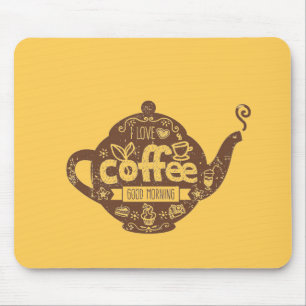 Koffieliefhebbers  retro café kunst Ik hou van kof Muismat