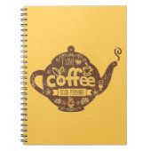 Koffieliefhebbers  retro café kunst Ik hou van kof Notitieboek (Voorkant)