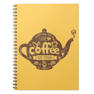 Koffieliefhebbers  retro café kunst Ik hou van kof Notitieboek