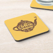 Koffieliefhebbers retro café kunst Ik hou van kof Onderzetter (Linkerzijde)