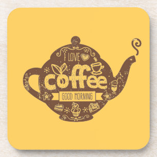 Koffieliefhebbers  retro café kunst Ik hou van kof Onderzetter